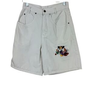 Vtg Mickey Mouse Shorts Womens Medium White Denim Mom High rise Jeans sz M